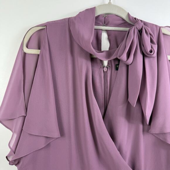 Ignite Evenings New York New Maxi Dress Size 14 Purple Embellished Waist - Picture 3 of 14